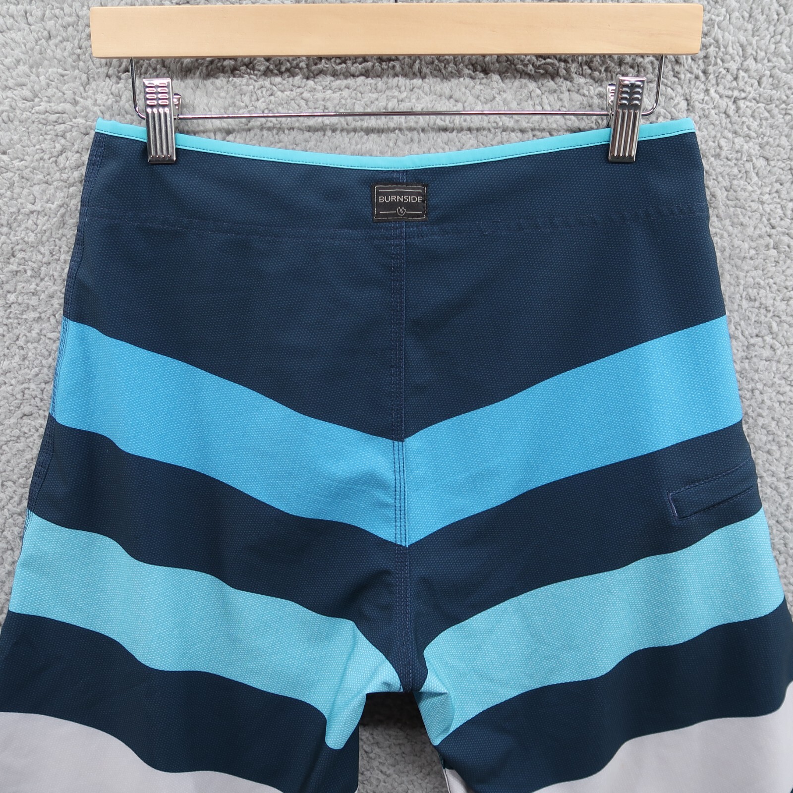 Burnside Board Shorts Mens 28 Zip Pocket Surf Beach Drawstring Not Lined