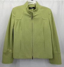 Vtg Tribal Petites Green Wool / Cashmere Lined Jacket Petite Womens Sz 12p Euc