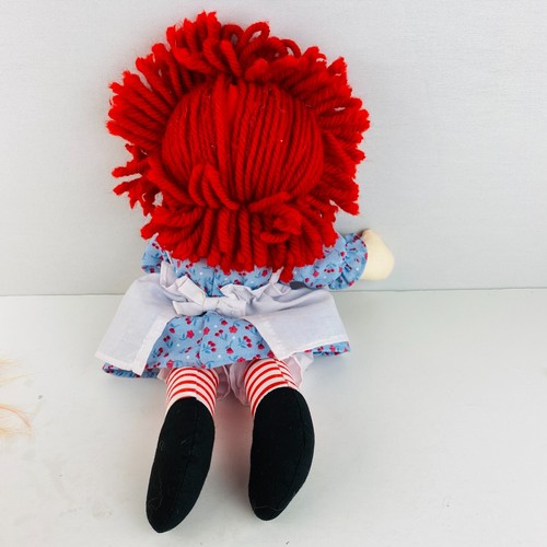 Aurora Brand Raggedy Ann Stitched Facial Features Red Hair Black Eyes Plush Doll - Picture 6 of 6