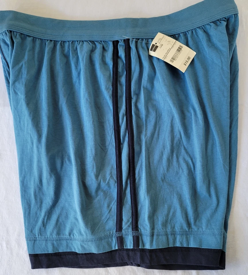 P. J. Pant Shorts 100% Cotton Lounge Short Stafford Blue With Stripes Size Large - Image 2 of 4