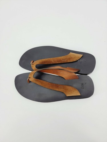 HUGO BOSS MENS BROWN LEATHER SANDALS 