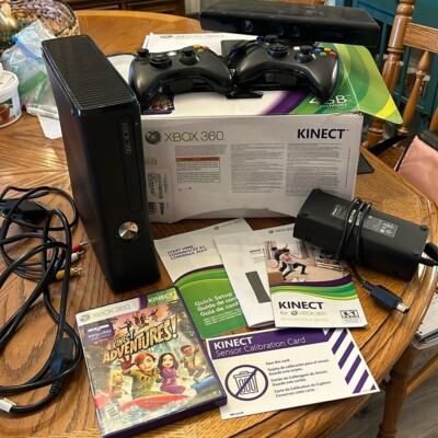 Microsoft Xbox 360S with Kinect 4GB Black Console, Game included