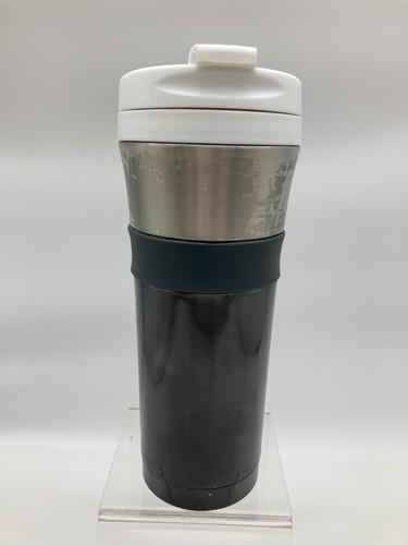 Starbucks Coffee Cup Insulated Travel Coffee Gunmetal 2 Tone White Top Stainless - Picture 3 of 6