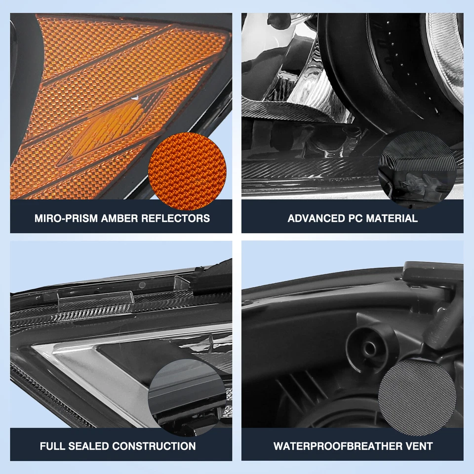 Conjunto de faros proyectores izquierda y derecha con bombillas para Hyundai Elantra 2017 2018 Foto 4 de 4