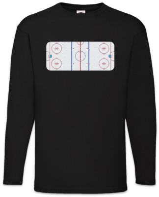 Icehockey Field Langarm T-Shirt Player Passion Love Addiction Hockey Game Stick