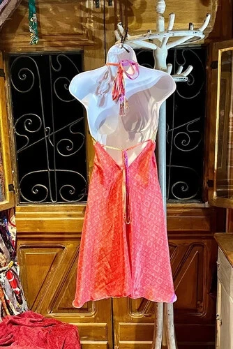 Indian 10Pc Lot Vintage Recycle Sari Silk Maxi Beach Sundress Boho Gypsy Dress - Image 4 of 4