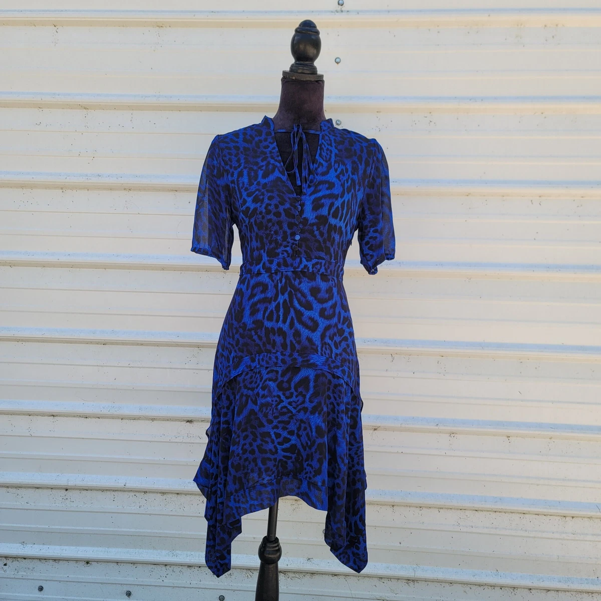 Next blue top animal print dress