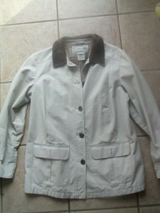 Ll Bean Barn Coat Field Chore Jacket Womens Flannel Lined Beige