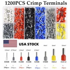 1200Pcs Electrical Wire Cable Cord Pin Terminal Crimp Connector Assorted Set Kit
