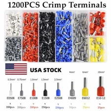 1200Pcs Electrical Wire Cable Cord Pin Terminal Crimp Connector Assorted Set Kit