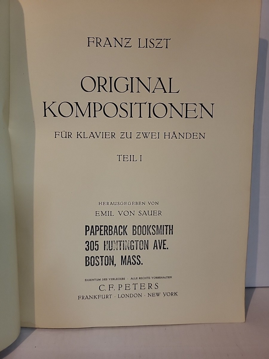 Edition Peters Nr. 3601 LISZT Klavierwerke Band V Original