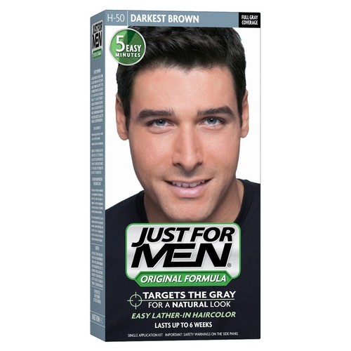 Just For Men ORIGINAL FORMULA SHAMPOO-IN HAIR COLOR DARKEST BROWN H-50 EASY FAST - Picture 6 of 11