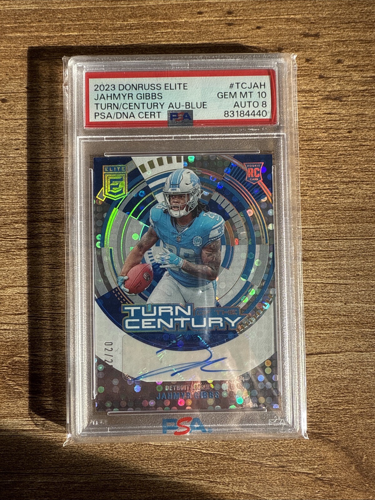 Jahmyr Gibbs Panini Donruss Elite Turn of the Century Autograph #TCJAH Blue