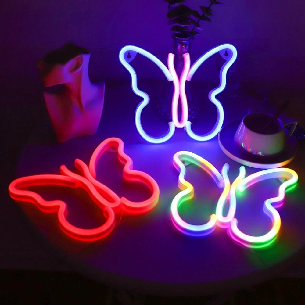 Portable Neon Sign Light LED LED Night Light Butterfly Neon Lamp Kid Room