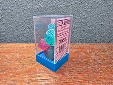 Chessex Gemini Gel Green-Pink/blue CHX30023 Polyhedral 7pc Set OOP LAB DICE