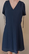 MERCANTILE J CREW Polka Dot Size 4 Split Tie-Sleeve Short V-neck Dress