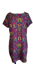 Braeve Women’s Floral Print Shift Dress Purple Short Sleeve Size XS