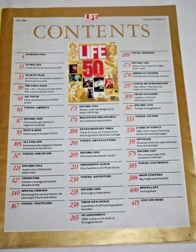 LIFE Magazine 50 Years - 50th Special Anniversary Issue Fall 1986 - Picture 4 of 9