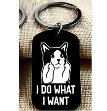 Funny Kitty Cat Joke Laugh Cute Keychain