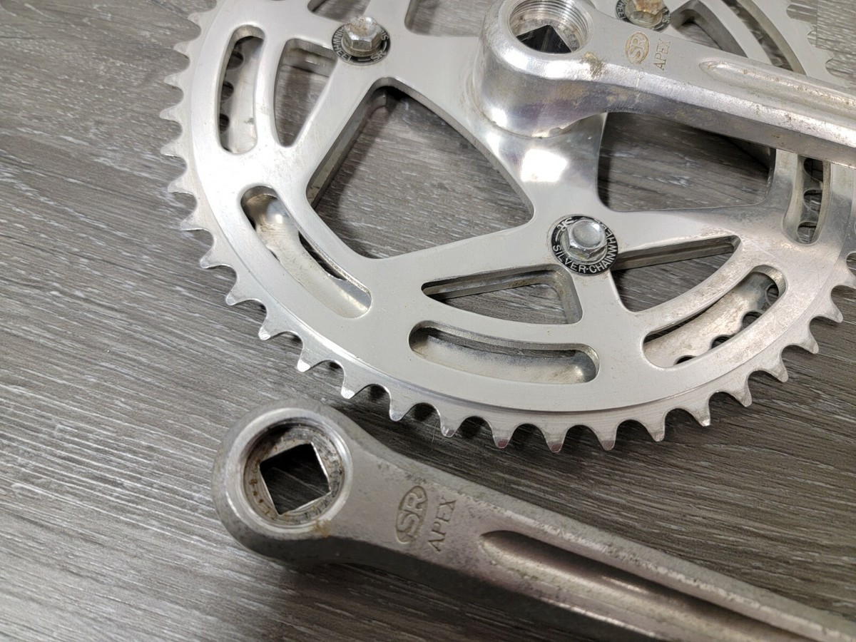 SR Apex 3 Bolt Vintage Road Bike Crankset 52/46 165mm Double