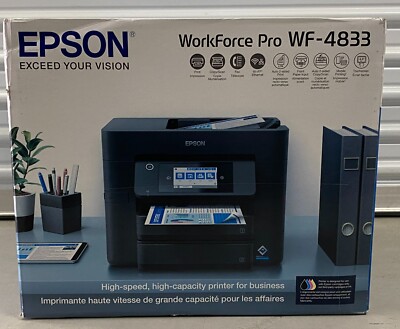 New Epson Workforce Pro WF-4833 All-in-One Color Inkjet Printer, Copier, Scanner