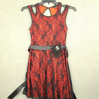 City Triangles Cocktail Dress Womens Size 7 Black Lace Over Red Underlay Dress | eBay City Triangles Cocktail Dress Womens Size 7 Black Lace Over Red Underlay Dress | eBay