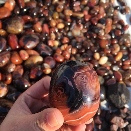 Natural Sardonyx Red Agate Quartz Crystal Energy Polished Tumbled Stone Healing - Picture 6 of 24