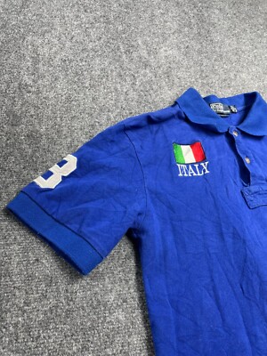 Polo by Ralph Lauren Men's Polo Shirt Royal Blue Italy Flag 3 Polo by Ralph Lauren Men's Polo Shirt Royal Blue Italy Flag 3
