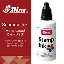 Shiny SHI-40600 Self-Inking Stamp Refill Ink by 2oz, Black Ink
