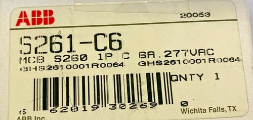 ABB S261-C6 MINITURE CIRCUIT BREAKER - Picture 3 of 5