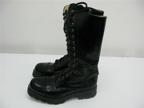 NEW ROCK BLACK LEATHER ORIGINAL BOOTS NATURAL GUM SIZE 7UK. WORK, DOCTOR, SMART - Picture 3 of 6