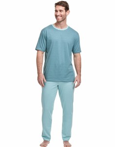 Hanes Men's Lounge Set Short Sleeve Tee T-Shirt Pants Pajama Sleep Elastic Waist - Click1Get2 Offers