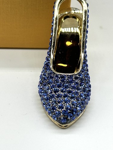 Collectible Blue Rhinestone Shoe 2.75” Sling Back Heel Cast Metal NIB Sapphire - Picture 5 of 6