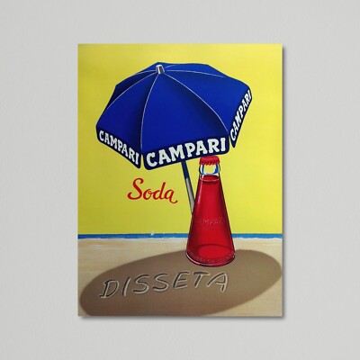 Vintage Art Deco Food & Drink Poster, Campari Soda Disseta