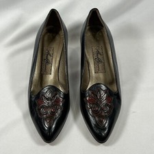 Amalfi Vtg Womens Pillow Say Leather Pumps Embossed Corpcore Professionsal 6B