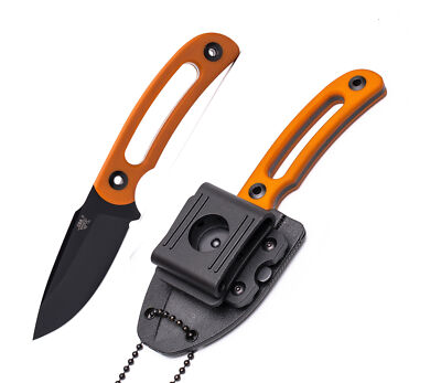 Sanrenmu Fixed HORNY Neck-Knife Stonewash G10 Schwarz ABS-Scheide Gürteladapter