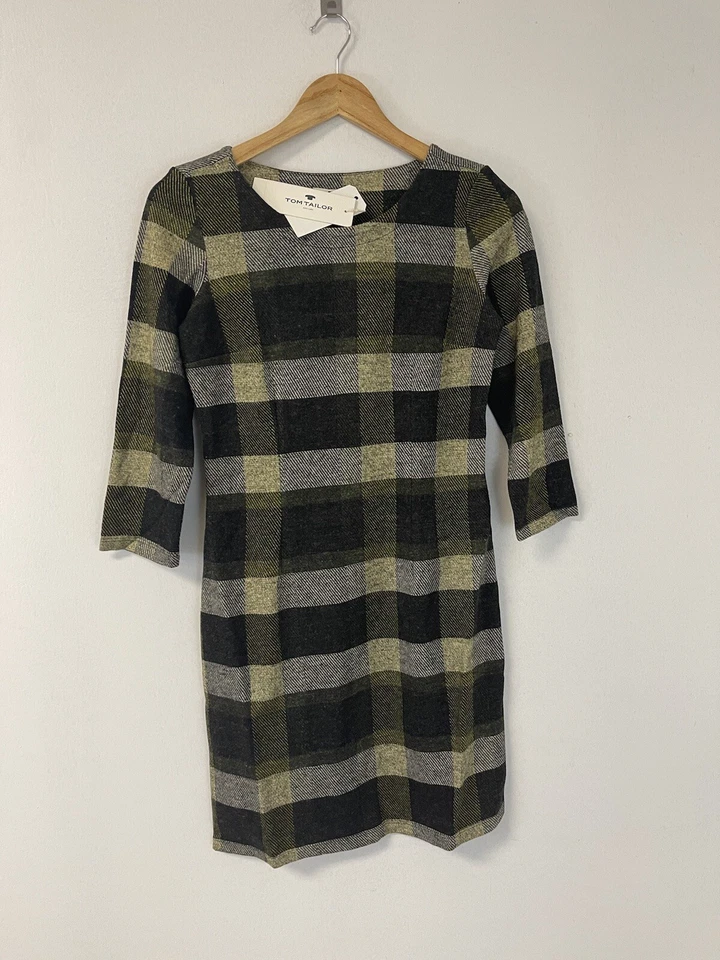 Vestido Tom Tailor Mujer 6 Suéter Vestido Cuadros Manga 1/2 Mini EU 38 N64 Foto 2 de 4