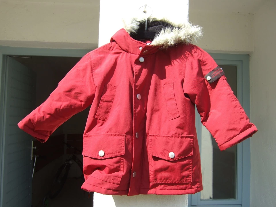 Kinder-Anorak kirschrot warm gefüttert Gr. 98