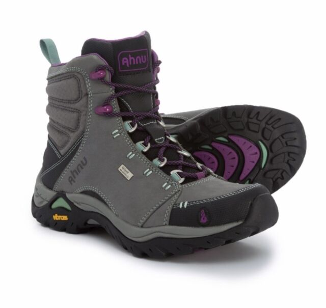 Dark Gray Purple Hiking Boots Sz 