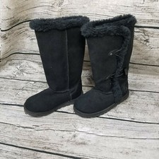 Airwalk Girls Black Faux Fur Lined Casual Boots Size 11.5