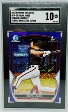 DRUW JONES 2023 Bowman Chrome Mega Box 1st Purple Refractor /250 Arizona SGC 10