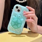 Śliczne świetliste żółwie miękkie silikonowe odporne na wstrząsy etui na telefon do iPhone 15 14 13 12