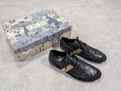 Dior Homme Schuhe Herren UK 9 Leder Sneaker Schwarz Gold Sneaker Freizeit 43 Spitze