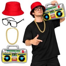 Rapper Accessories Kit: 80s/90s Hip Hop Costume Set w/ Sunglasses