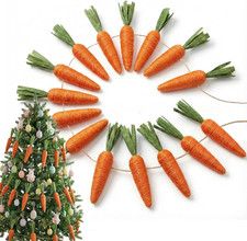 10 FT Easter Carrot Garland for Mantle Decor, Artificial Foam Carrots with Hemp