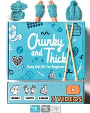 Complete Knitting Kit for Beginners - Learn to Knit Kit with Knitting Accesso...