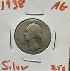 1938 Washington Quarter 90% Silver 25C