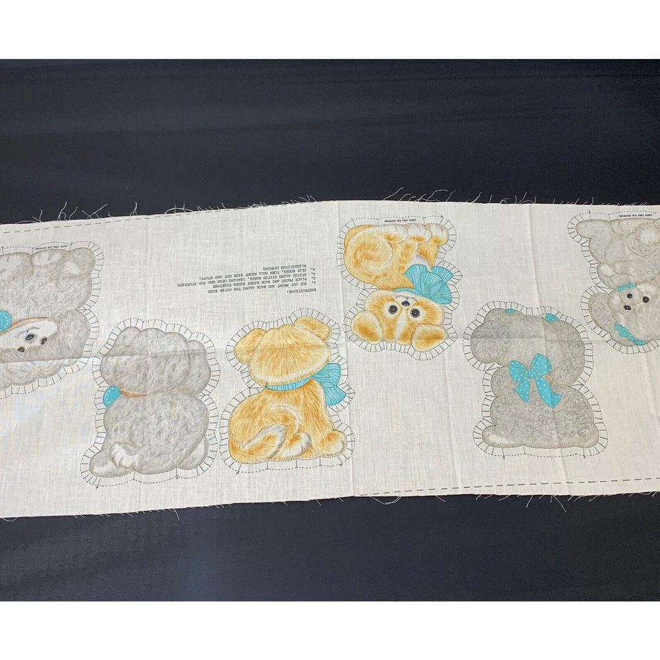 Щенок синий бант ткани панели 7584 собаки кукла игрушка подушка пружины мельницы винтажный РЕДКАЯ - Изображение 2 из 4