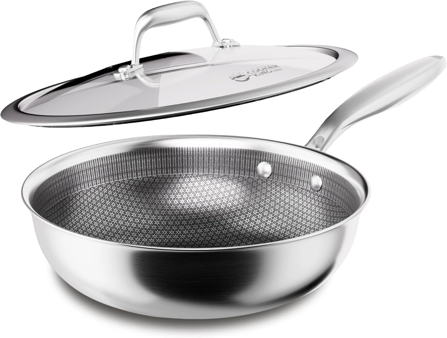 Professional 10-Inch Nonstick Wok with Lid, Stay-Cool Handle, All Cooktops