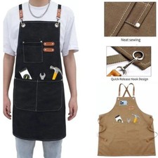 Mens Aprons Canvas Woodworking Vintage For Gardening Work Shop Apron Heavy Duty